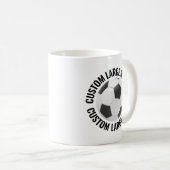 Large Personalized Text Soccer Ball 11 oz. Custom コーヒーマグカップ (正面右)