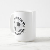 Large Personalized Text Soccer Ball 15oz. Custom コーヒーマグカップ (正面左)