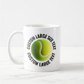 Large Personalized Text Tennis Ball 11 oz. Custom コーヒーマグカップ (左)