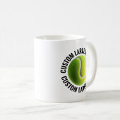 Large Personalized Text Tennis Ball 11 oz. Custom コーヒーマグカップ (正面右)