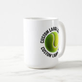 Large Personalized Text Tennis Ball 15oz. Custom コーヒーマグカップ (正面右)