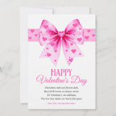 Large pink bow with hearts Happy Valentine's Day  シーズンカード (正面)