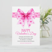 Large pink bow with hearts Happy Valentine's Day  シーズンカード (スタンド正面)