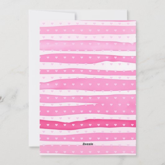 Large pink bow with hearts Happy Valentine's Day シーズンカード (裏面)