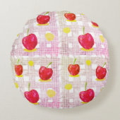 Large Pink Cherry ラウンドクッション (正面)