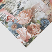 Large Pink Vintage Floral Ephemera Collage  薄葉紙 (詳細)