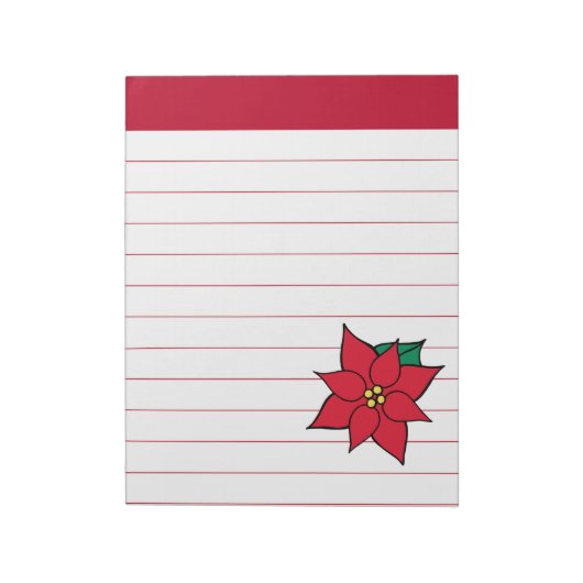 Large Poinsettia Holiday Notepad ノートパッド (回転)