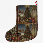 Large Polyester Nativity Santa Christmas Stocking ラージクリスマスストッキング (裏面)