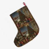 Large Polyester Nativity Santa Christmas Stocking ラージクリスマスストッキング (裏面 (吊り時))