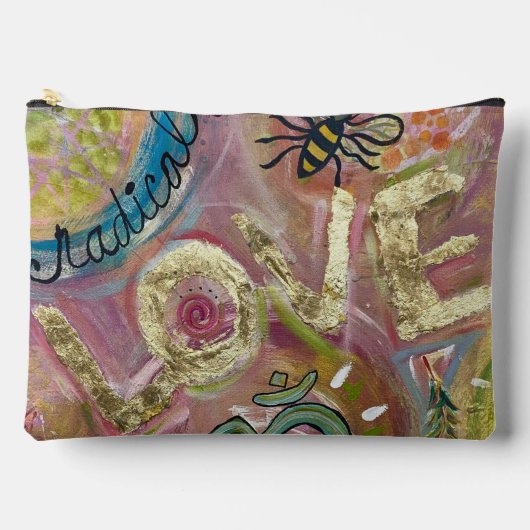 Large pouch original art LOVE アクセサリーポーチ (正面)