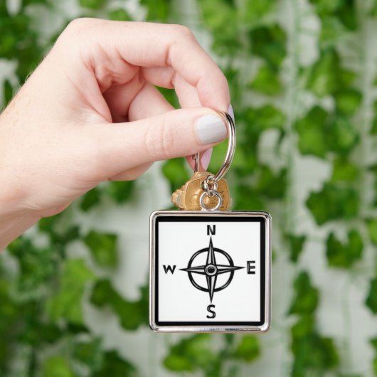 Large Premium Square Keychain/Compass キーホルダー (手)