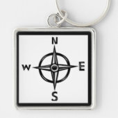 Large Premium Square Keychain/Compass キーホルダー (正面)