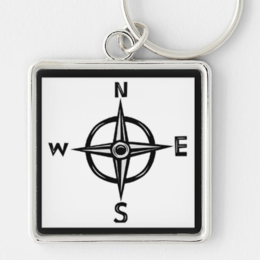 Large Premium Square Keychain/Compass キーホルダー (正面)