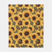 Large Pretty Sunflower Illustration All Over Print フリースブランケット (正面)