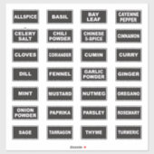 Large Print High Contrast Visual Spice Labels シール (シート)