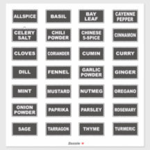 Large Print High Contrast Visual Spice Labels