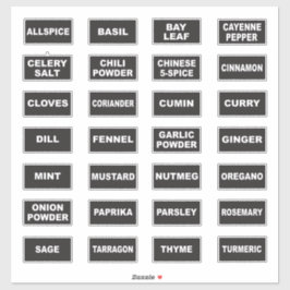 Large Print High Contrast Visual Spice Labels シール