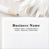 Large Print White Business Return Address Label ラベル (インサイチュ)