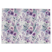 Large Purple Lavender Floral Gift Bag ラージペーパーバッグ (裏面)
