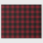 Large Red Black Plaid Pattern Christmas ラッピングペーパー (フラット)