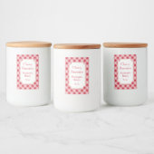 Large Red Gingham Labels  フードラベル (ボトル)