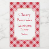 Large Red Gingham Labels  フードラベル (シングルラベル)