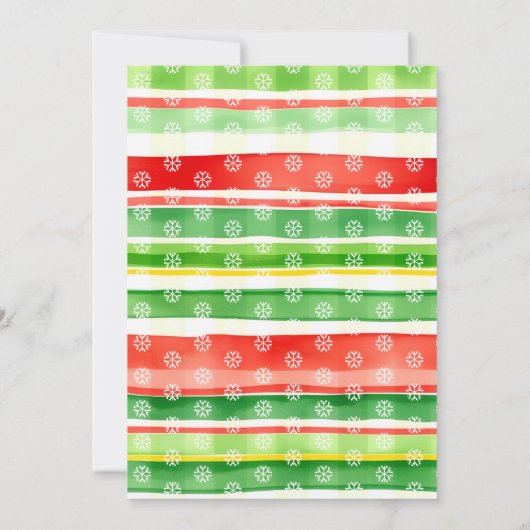 Large red, green bow and stripes Christmas party 招待状 (裏面)