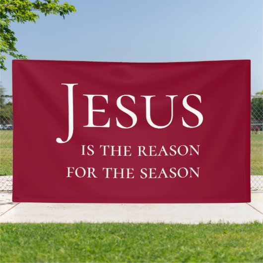 Large Red Jesus is the reason for Christmas Sign 横断幕 (外側)