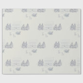 Large Scale Cozy New England Christmas Home ラッピングペーパー (フラット)