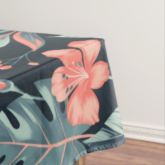 Large-scale tropical florals and leaves テーブルクロス