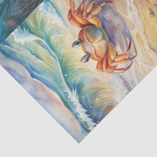 Large Scenic Sea Urchin Anchor & Crab Decoupage 薄葉紙 (詳細)