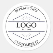 Large Simple Business Logo Customizable Classic ラウンドシール (正面)