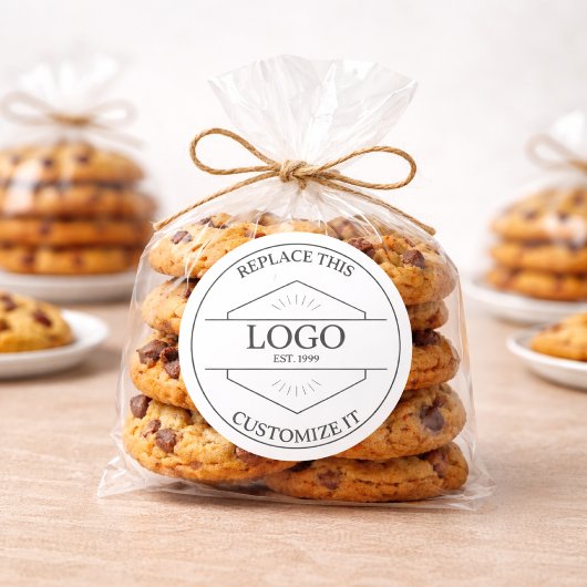 Large Simple Business Logo Customizable Classic ラウンドシール