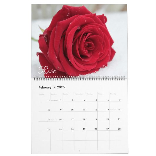 Large Size Beautiful Flowers Calendar カレンダー (2月 2026)