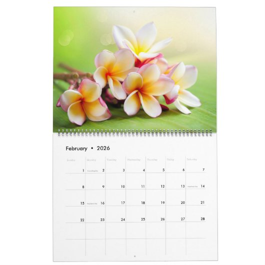 Large Size Exotic Flowers Calendar カレンダー (2月 2026)