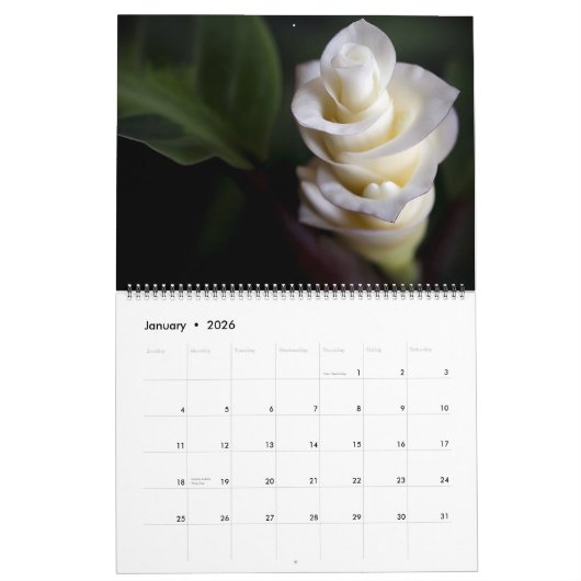 Large Size Exotic Flowers Calendar カレンダー (1月 2026)