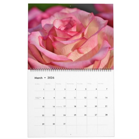Large Size Forever Roses Calendar カレンダー (3月 2026)