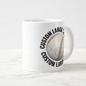 Large Size Personalized Text Baseball Image Custom ジャンボコーヒーマグカップ (正面右)