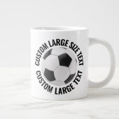 Large Size Personalized Text Soccer Ball Custom ジャンボコーヒーマグカップ (右)
