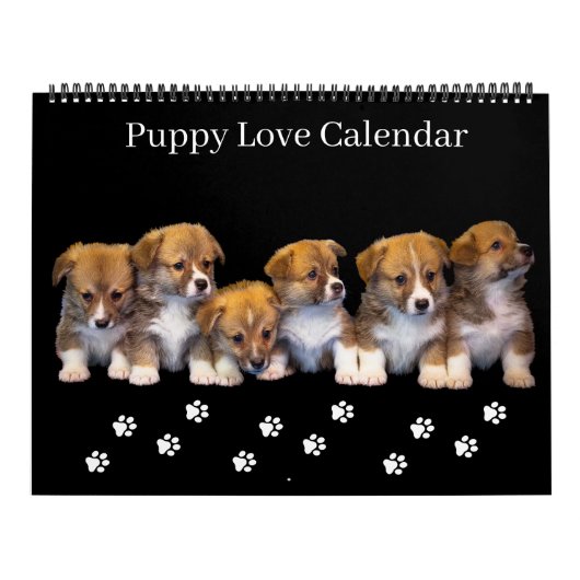 Large Size Puppy Love Calendar カレンダー (カバー)