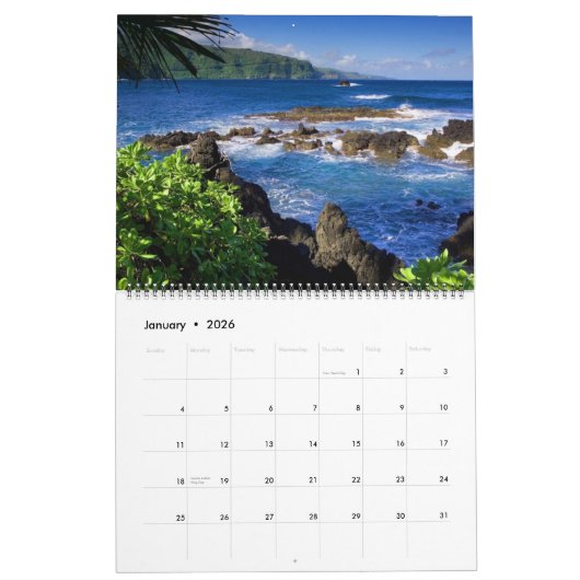 Large Size Tropics Paradise Calendar カレンダー (1月 2026)