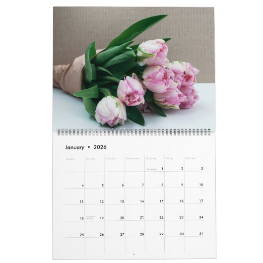 Large Size Tulips Calendar カレンダー (1月 2026)
