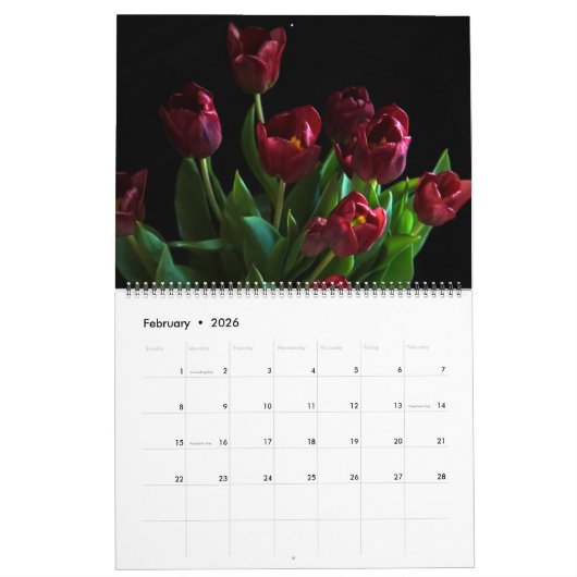 Large Size Tulips Calendar カレンダー (2月 2026)