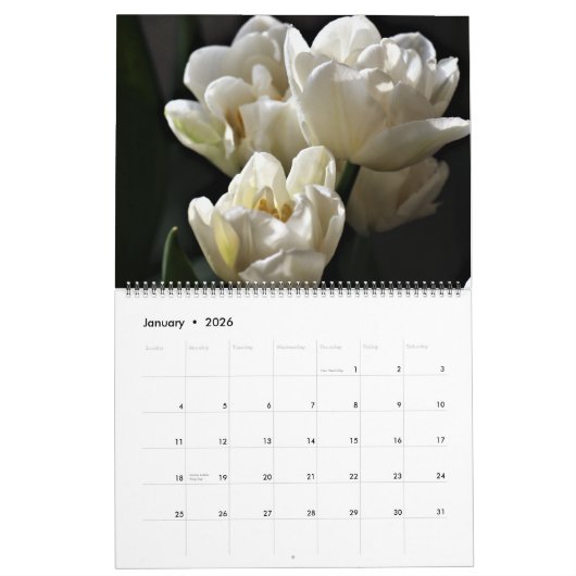 Large Size Tulips Calendar カレンダー (1月 2026)