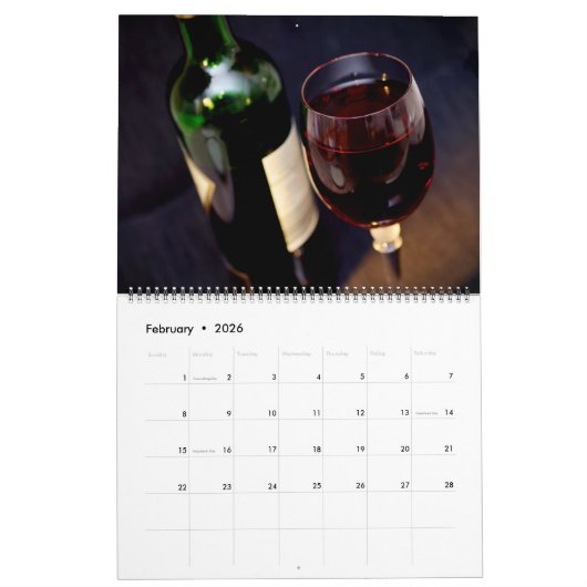 Large Size Wine Lovers Calendar カレンダー (2月 2026)