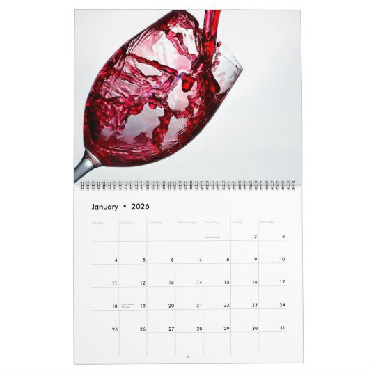 Large Size Wine Lovers Calendar カレンダー (1月 2026)