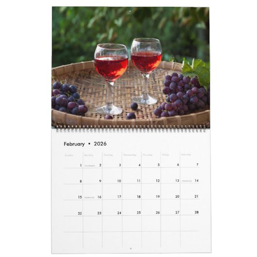 Large Size Wine Lovers Calendar カレンダー (2月 2026)