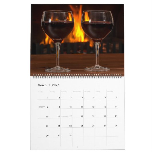 Large Size Wine Lovers Calendar カレンダー (3月 2026)
