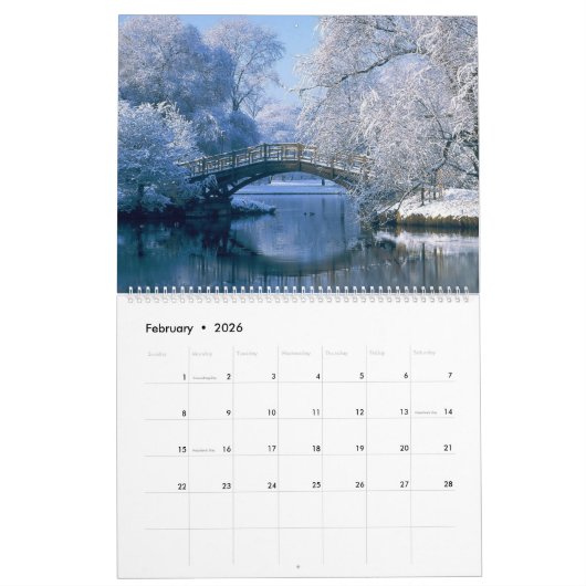 Large Size Winter Calendar カレンダー (2月 2026)