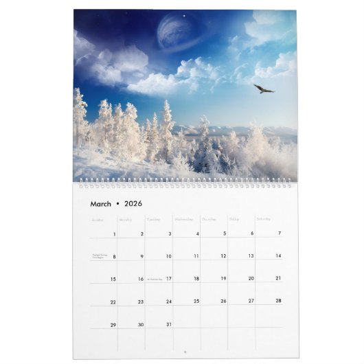 Large Size Winter Paradise Calendar カレンダー (3月 2026)